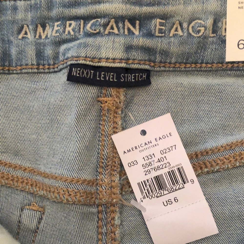 American Eagle Next Level Stretch Shortie Shorts in Blue Size 6 - Picture 9 of 17